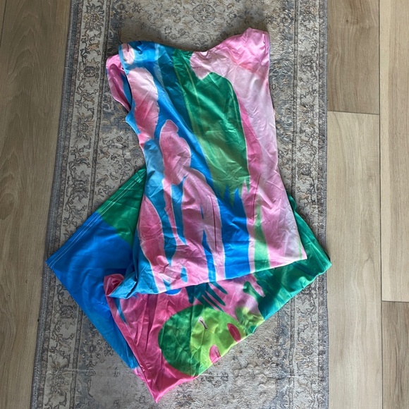 Monet Garden Print Sleeveless Long Dress - Size Large - Picture 4 of 5